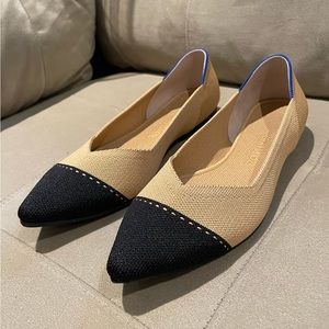 Rothys The Point Camel Captoe Slip On Toe Flats Women's Size 9